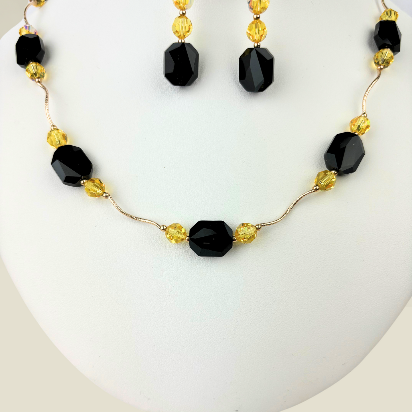 14K Necklace Set made with crystals from Swarovski for Women