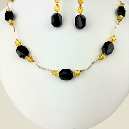 14K Necklace Set made with crystals from Swarovski for Women