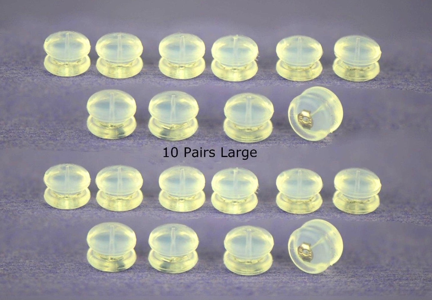 14k Yellow or White Gold Jelly Silicon Back Earring by 1,2,3,6,10 Pairs!!!