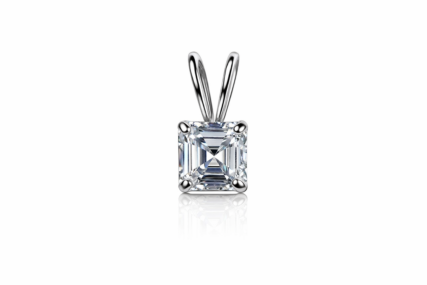 14k Yellow/ White/ Gold Asscher Cut CZ Pendant