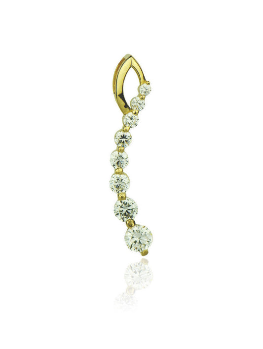 14k Yellow Gold Brilliant Round Cut Journey Pendant