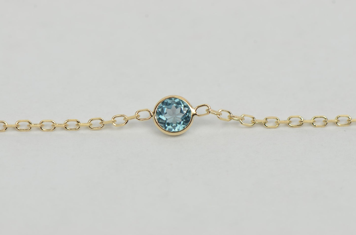 14k yellow gold yard necklace 18 cz chain Semi -Precious Stones