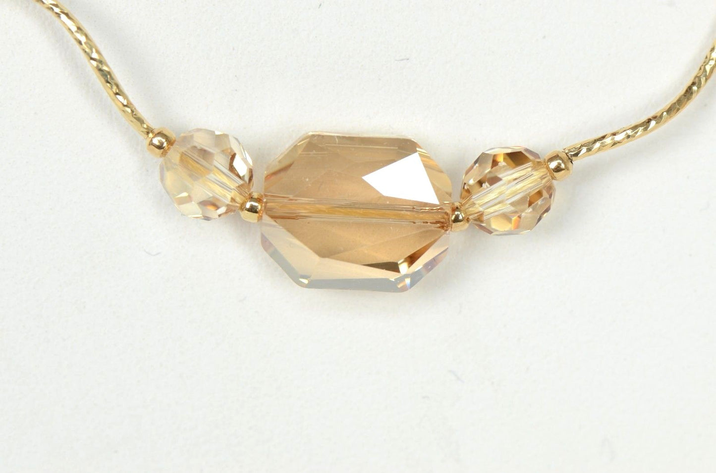 14kYellowGold GenuineSwarovski Crystal Element Beaded Necklace,Bracelet,Earrings