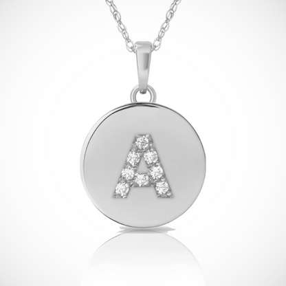 14k Yellow / White & Rose Gold Letter Initial CZ Pendant For Women