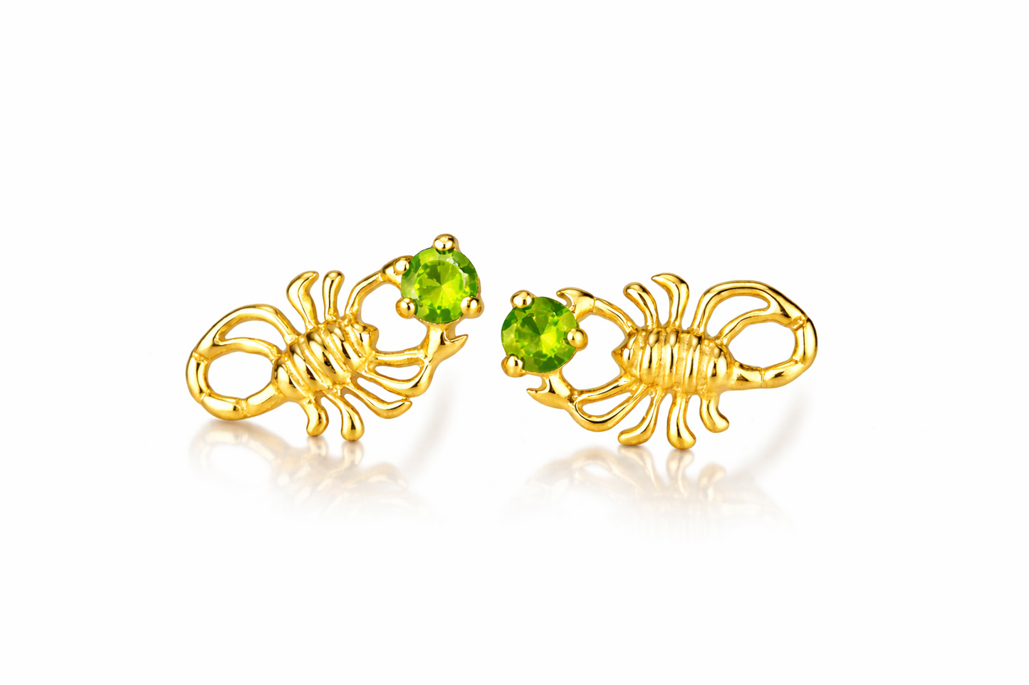 14k Yellow Gold Birthstone Scorpion Earring