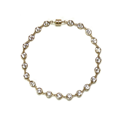14k Yellow Gold CZ Bracelet with Magnet Lock