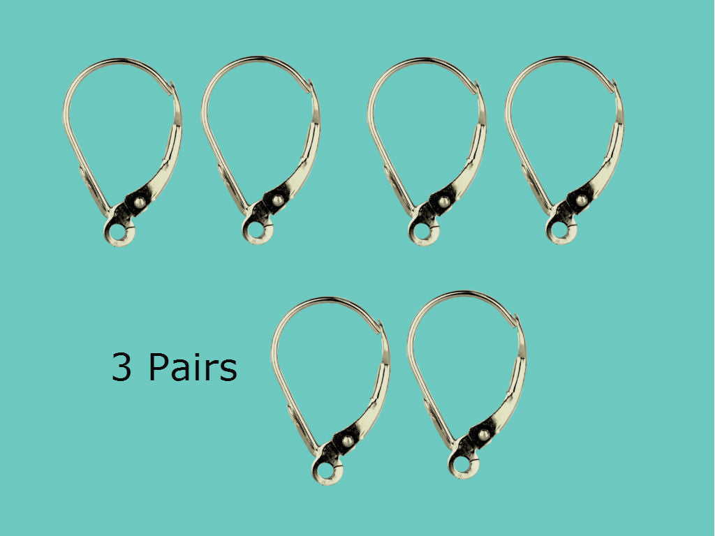 14k Yellow or White Gold Fleur De Lis LeverBack Earring Findings by Pairs!!