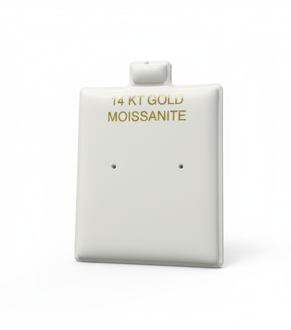14K Mosissanite Center Punch Earring Card Puff Pad Jewelry DisplayHolder 100 Pcs