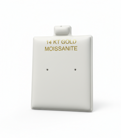 14K Mosissanite Center Punch Earring Card Puff Pad Jewelry DisplayHolder 100 Pcs