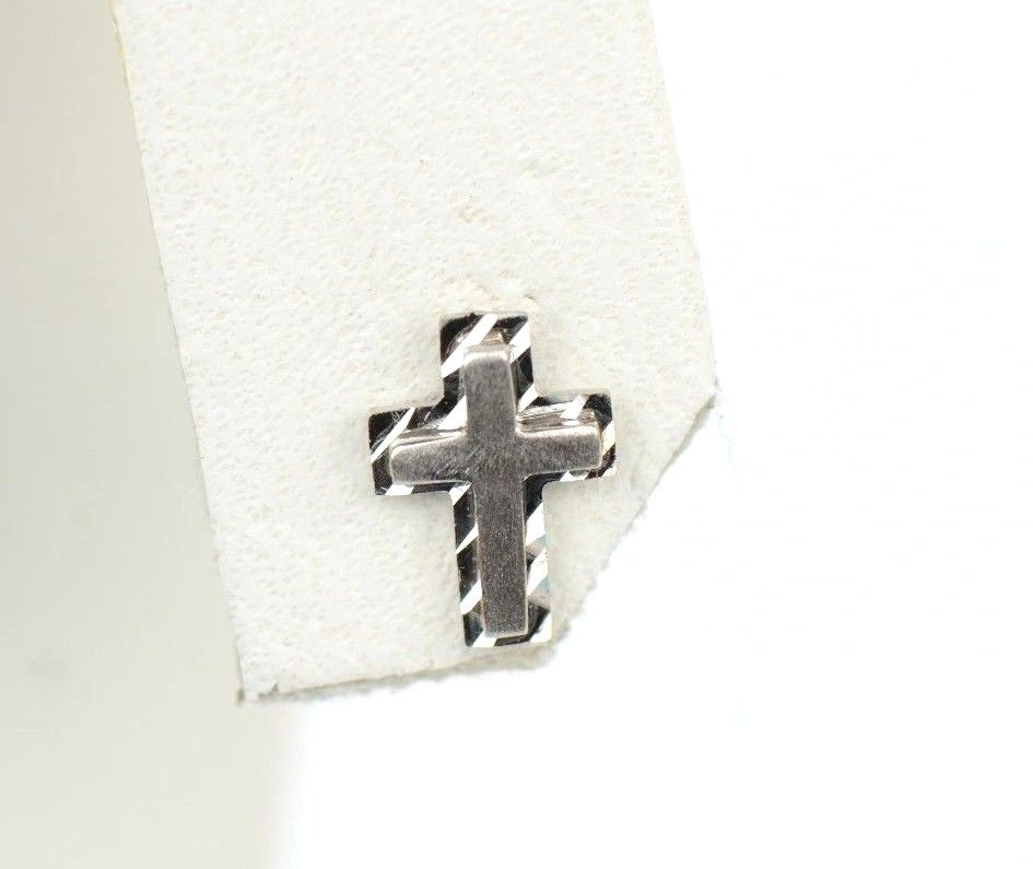 14K Yellow or White Gold Cross Earrings