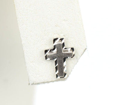14K Yellow or White Gold Cross Earrings