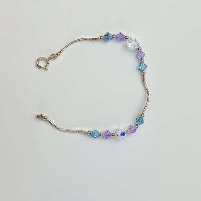 14K Yellow Gold Elegant Crystals Bracelet Kids Baby Girls & Boy