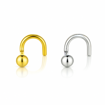 14k Yellow or White Gold Ball Nose Piercing Stud