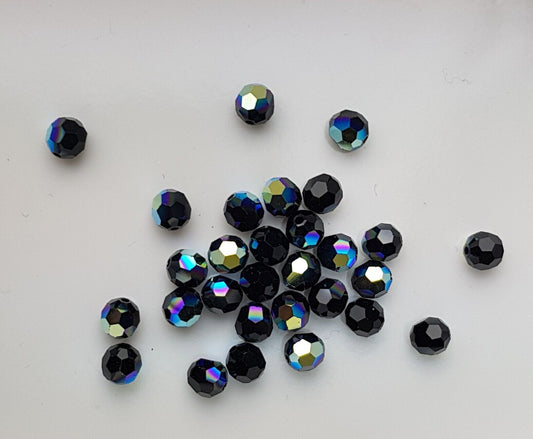 12 x Made with SWAROVSKI 5000 CRYSTAL AB 6mm Round Faceted BEAD