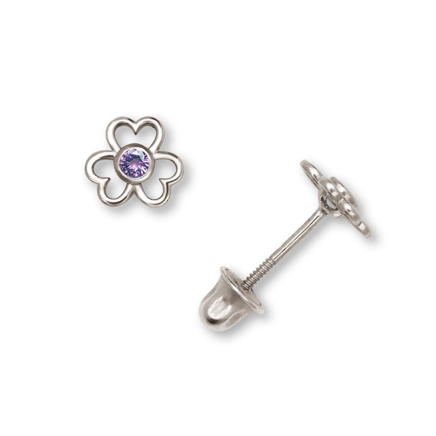 14K Yellow & White Gold Gorgeous Flower Stud Earrings for Women