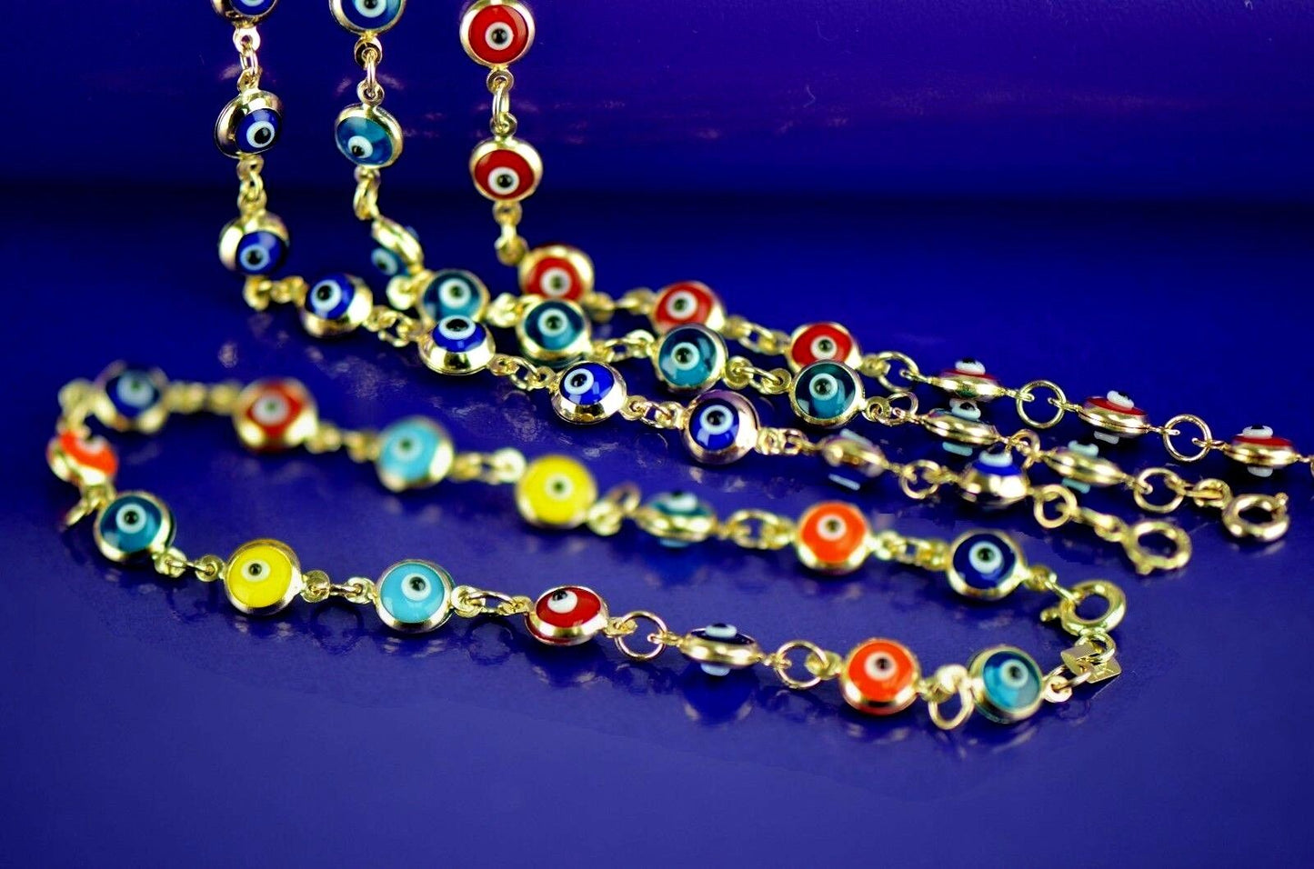 14k Yellow Gold  Evil Eye Bracelet