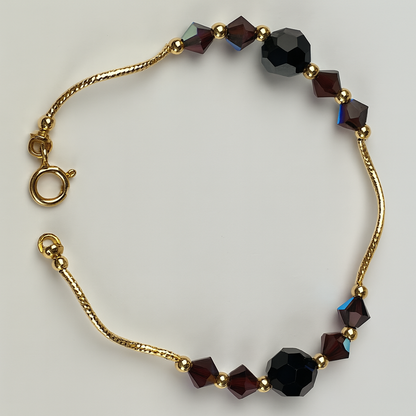14K Yellow Gold Elegant Crystals Bracelet Kids Baby Girls & Boy
