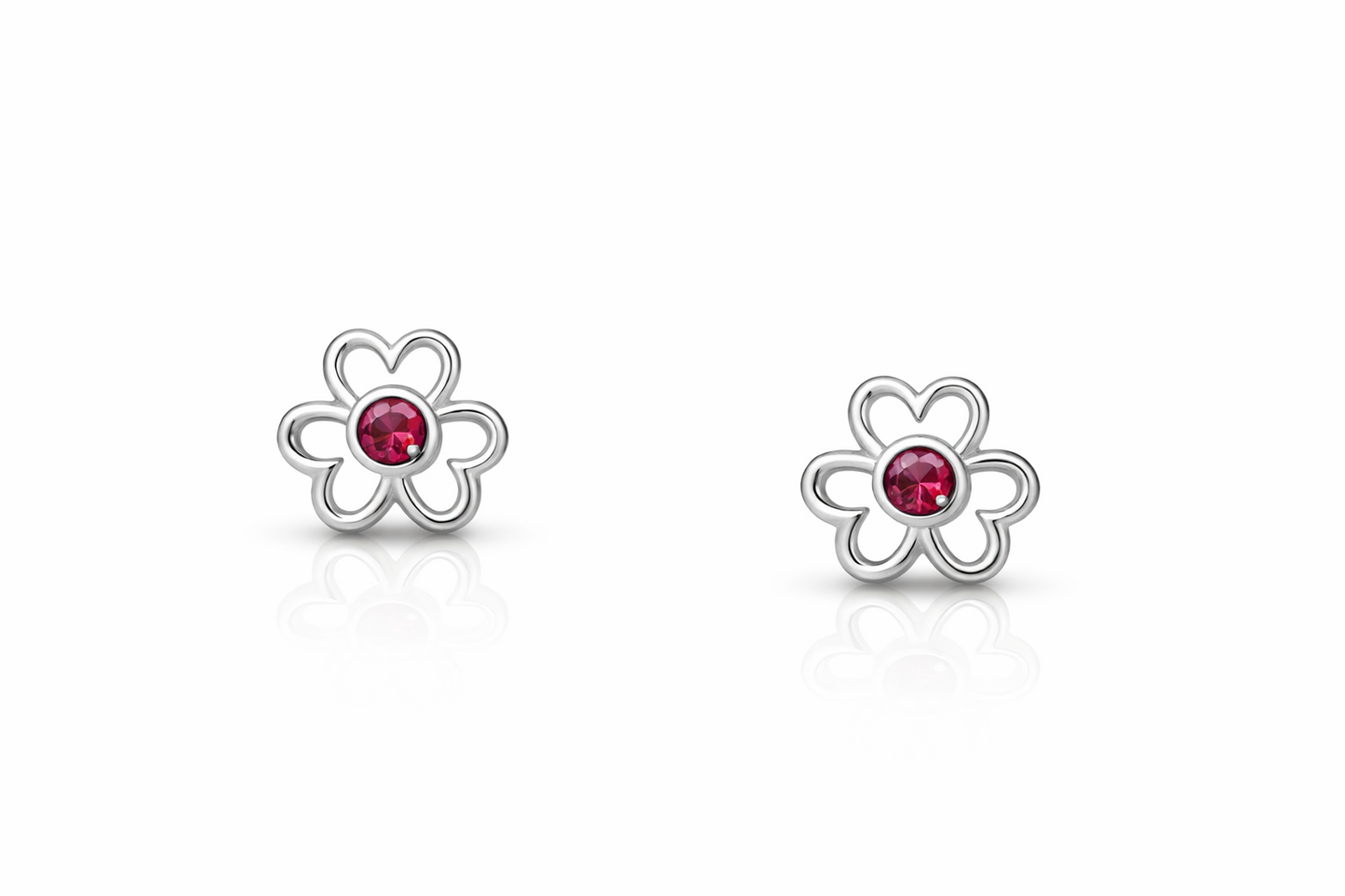 14k Yellow/White Flower Studs Earrings Screwback