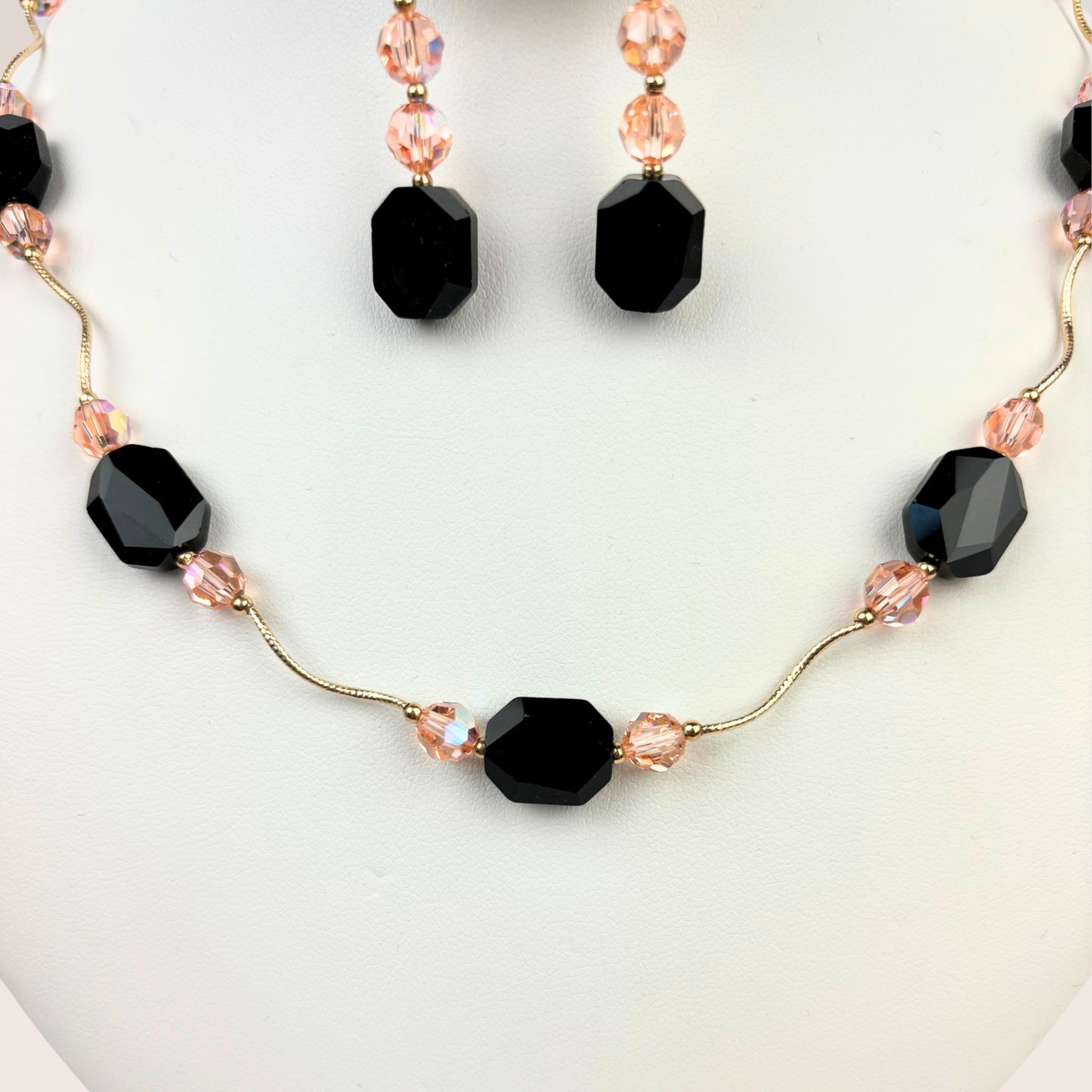 14K Necklace Set made with crystals from Swarovski for Women