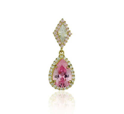 14k Yellow Gold CZ Pear Shape Pendants