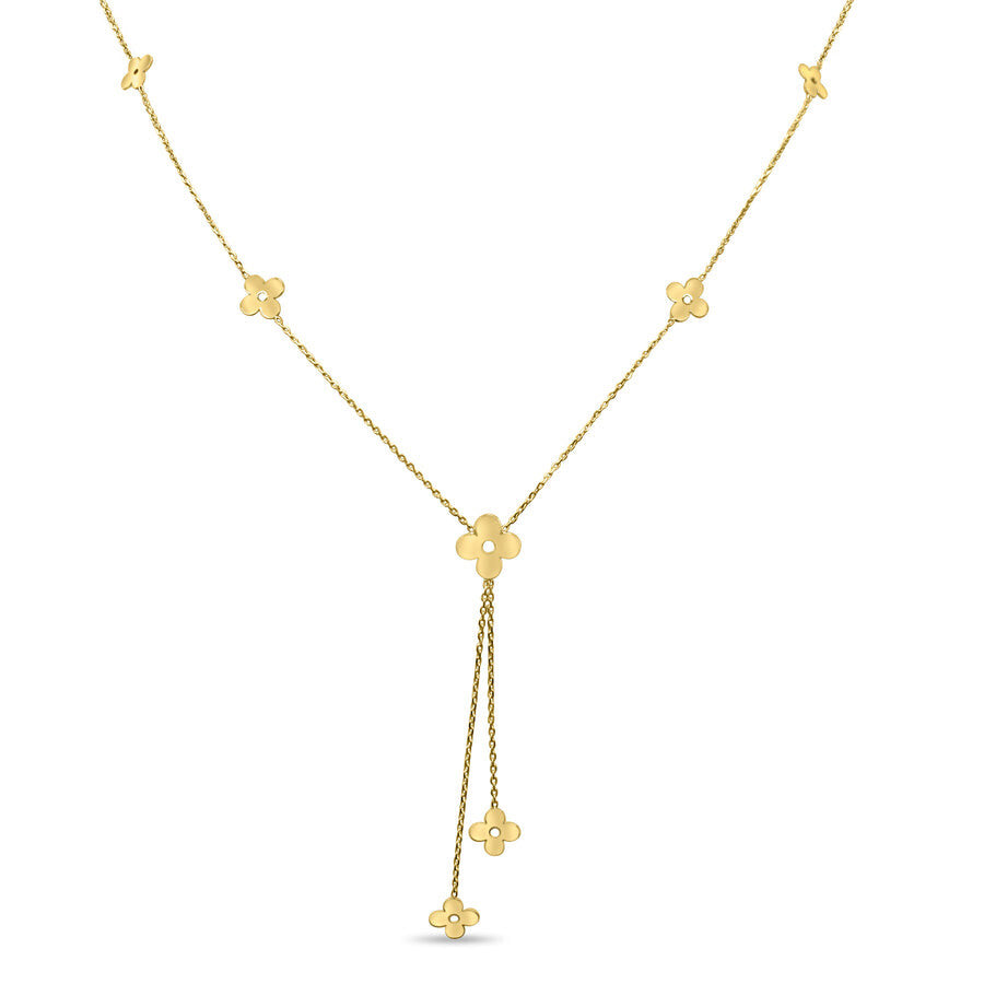 14K Yellow Gold 4 Leaf Clover Necklace