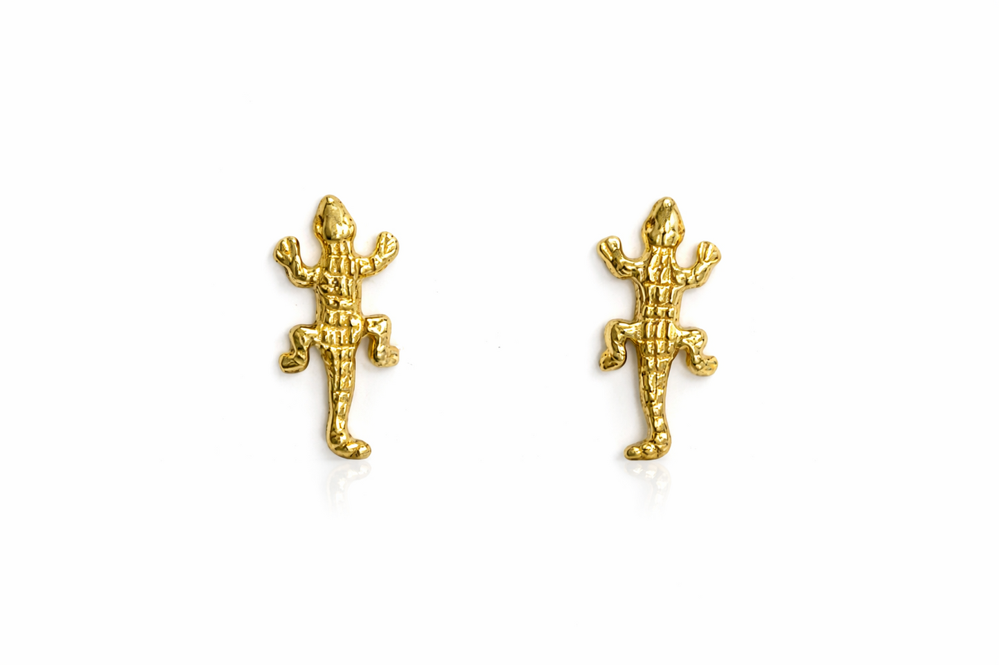 14k Yellow Gold Crocodile Stud Earring