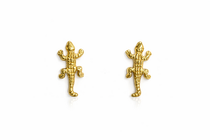 14k Yellow Gold Crocodile Stud Earring