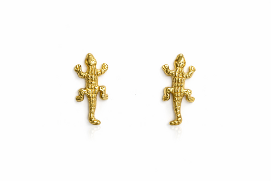 14k Yellow Gold Crocodile Stud Earring