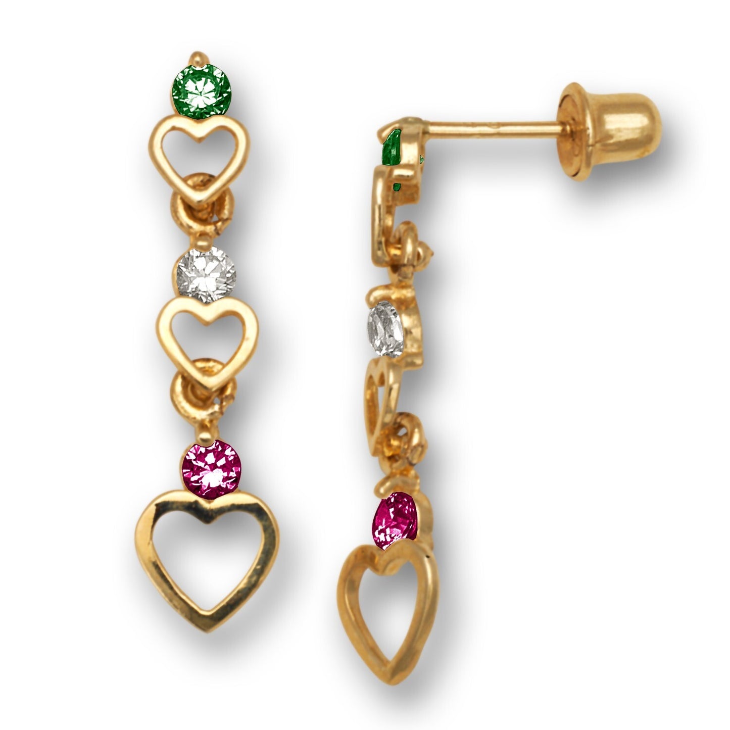 14K Yellow & White Gold Drop & Dangle Earrings for Women