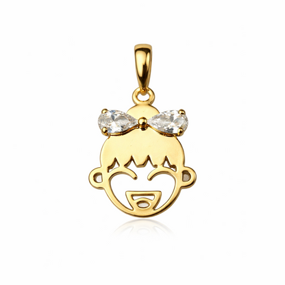 14k Yellow or White Gold Boy or Girl CZ Pendant