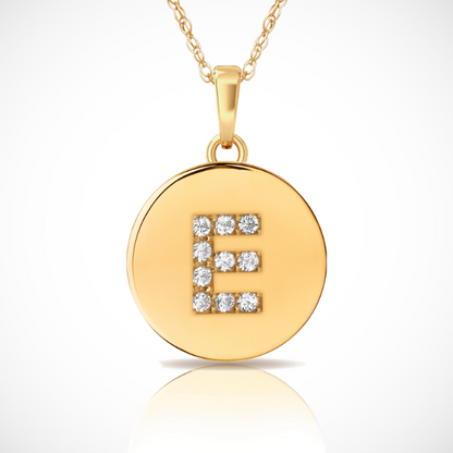 14k Yellow / White & Rose Gold Letter Initial CZ Pendant For Women