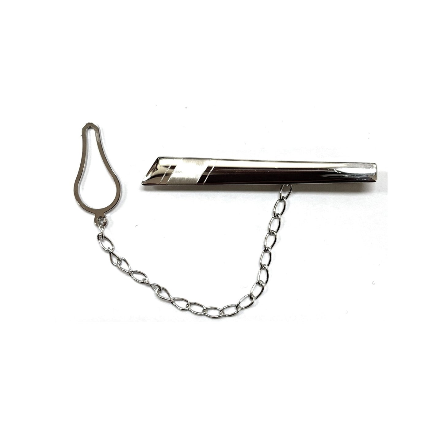 925 Sterling Silver Italy Tie Clip with Chain