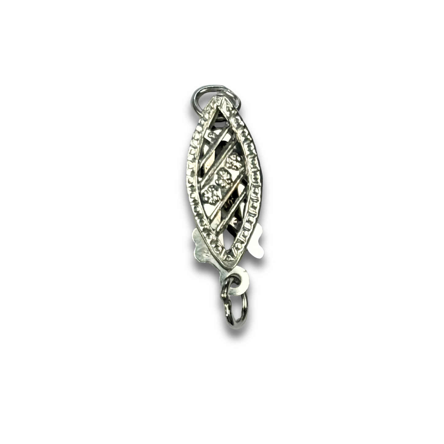 Beautiful Fish Hook Clasp Oval Box Clasp Real 14K Gold Made in USA Findings