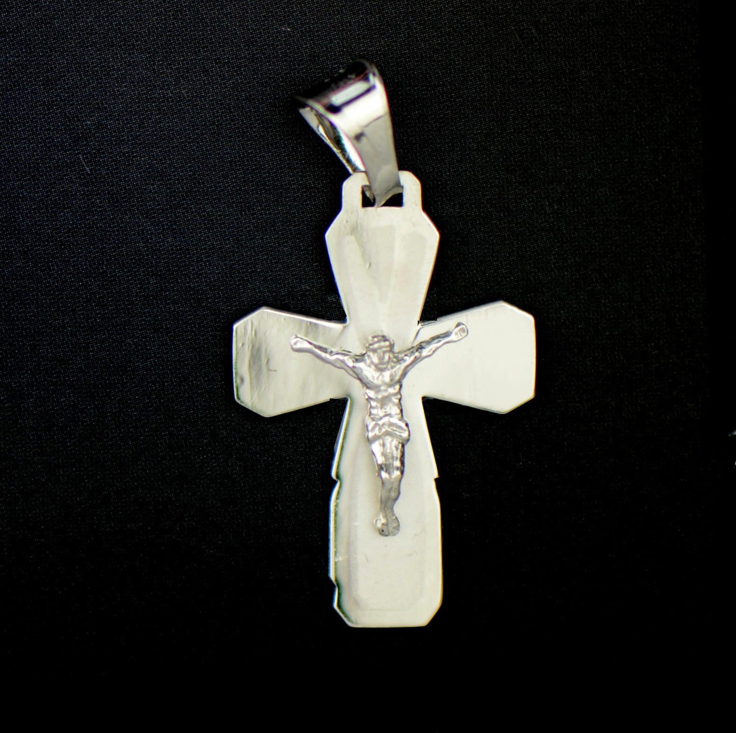 925 Sterling Silver Jesus Cross Pendant Popping out for Men and Women