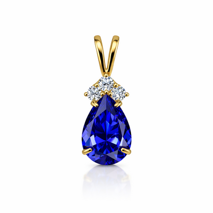 14k Yellow Gold Pear CZ Birthstone Pendant