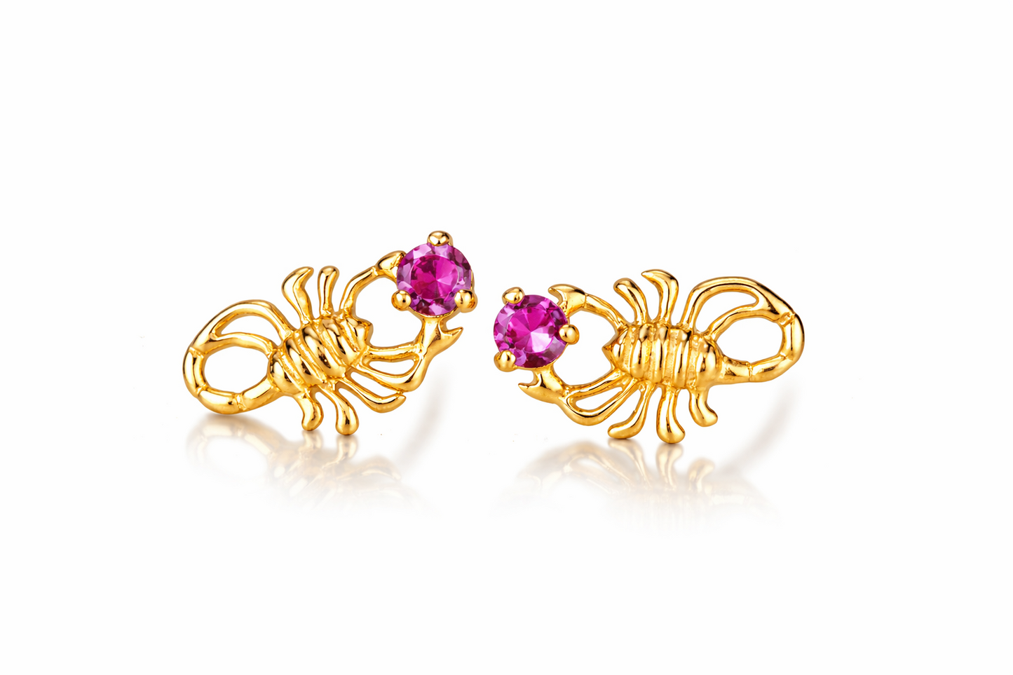 14k Yellow Gold Birthstone Scorpion Earring