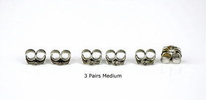 14k Yellow or White Gold Push Back Earring Butterfly Backing by 1,2,3,6,10 Pairs