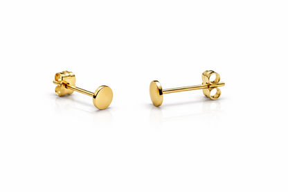14K Yellow or White Gold Moon Earrings with Push Backs