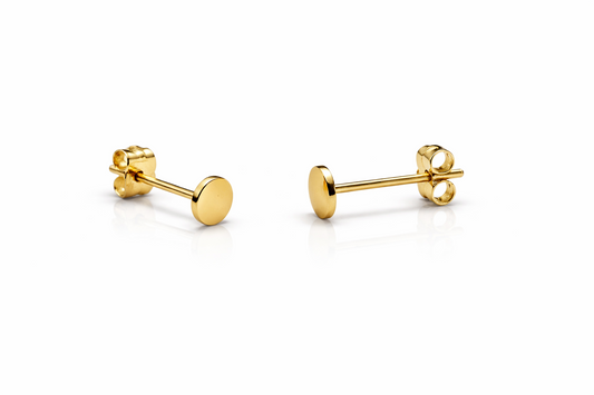 14K Yellow or White Gold Moon Earrings with Push Backs