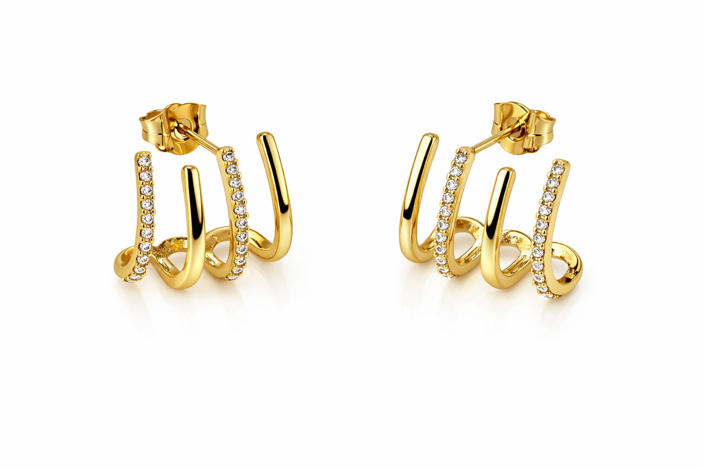 14K Yellow Gold Earrings Push Back