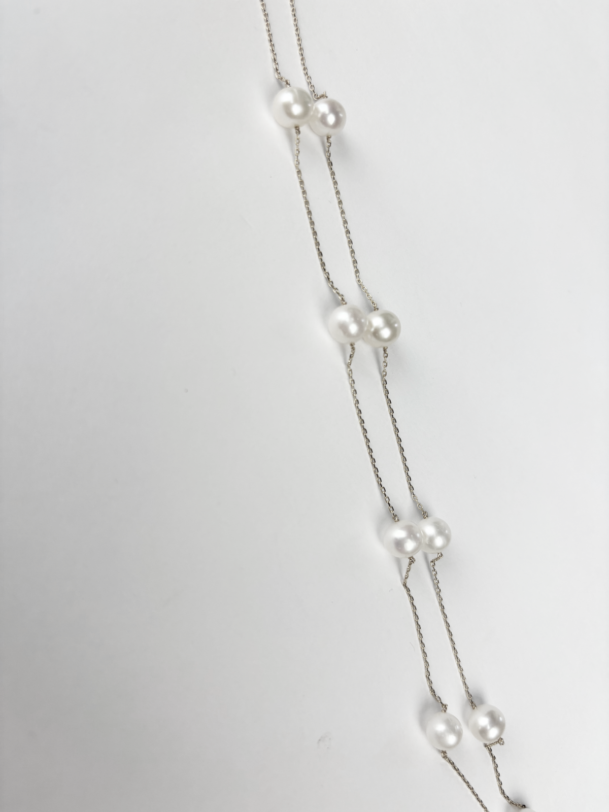 14k Yellow & White Gold Genuine White Pearls by the yard 16"& 18" Necklace