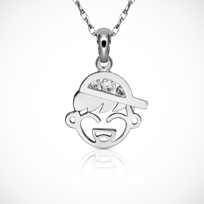 14K Yellow & White Gold Little Baby Boy Pendant