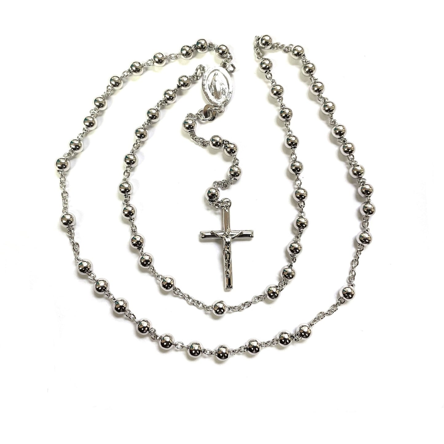925 STERLING SILVER ITALIAN ROSARY 5mm 24"