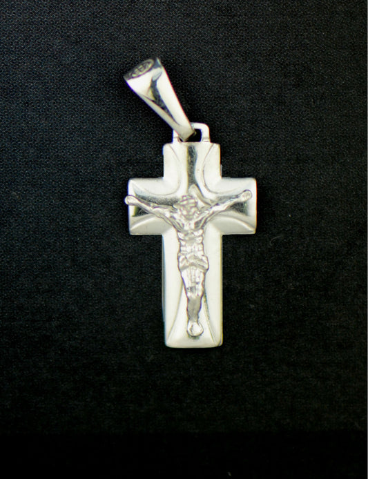 925 Sterling Silver Jesus Christ Small Cross Pendant for Men and Women