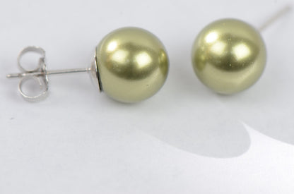 925 Sterling Silver Classic Pearls push back Stud Earrings for Women