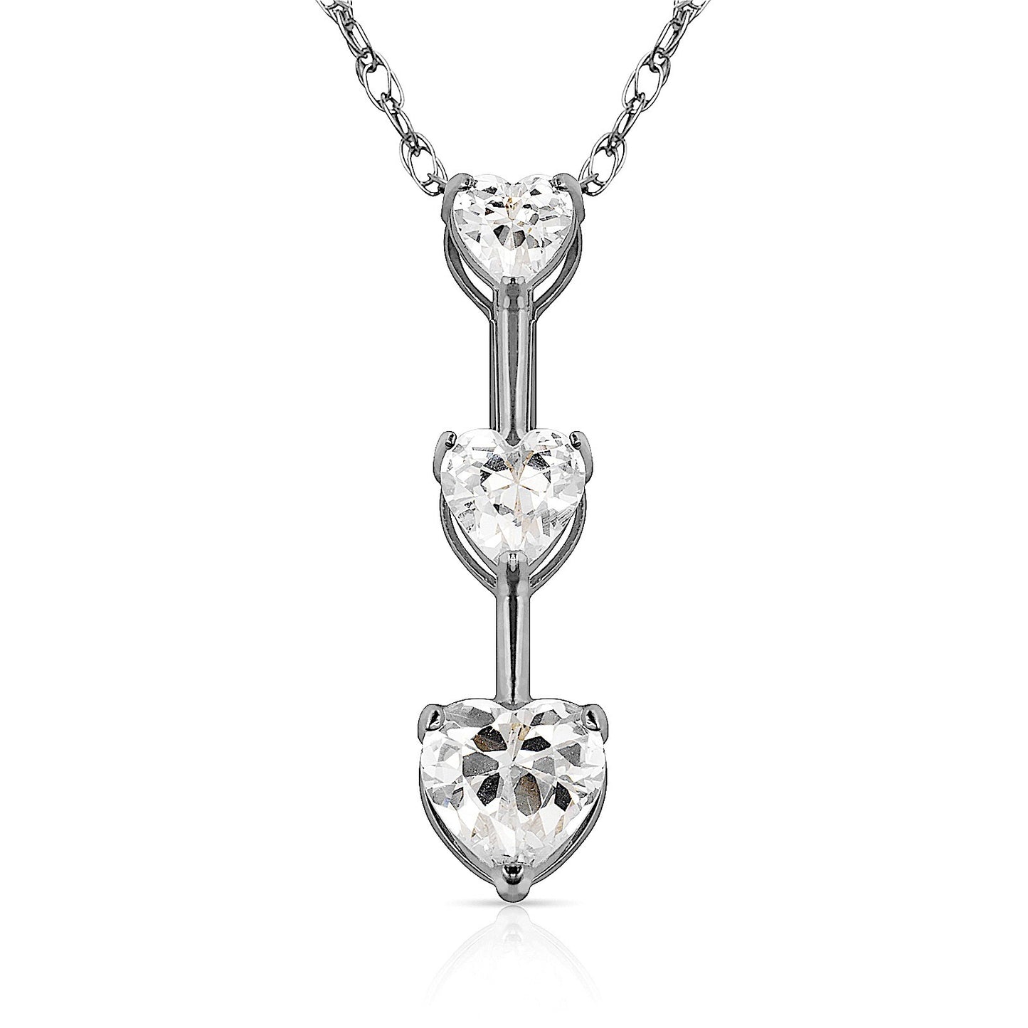 14K Yellow & White Gold Heart Pendant For Women