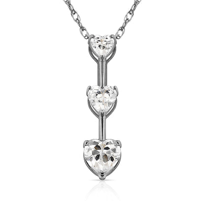 14K Yellow & White Gold Heart Pendant For Women
