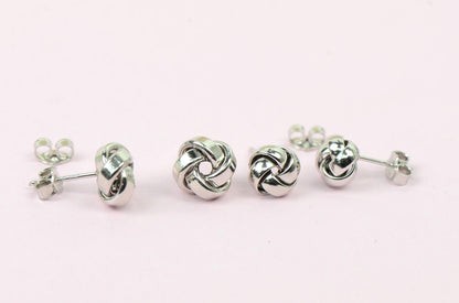 925 Sterling Silver Love Knot Stud Earring