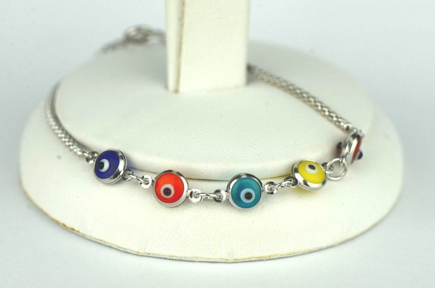 14k Yellow Gold White Gold Evil Eye Bracelet