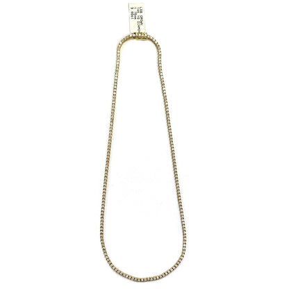 14K Yellow Gold Round Lab Grown Diamond Tennis Necklace 16 Inches